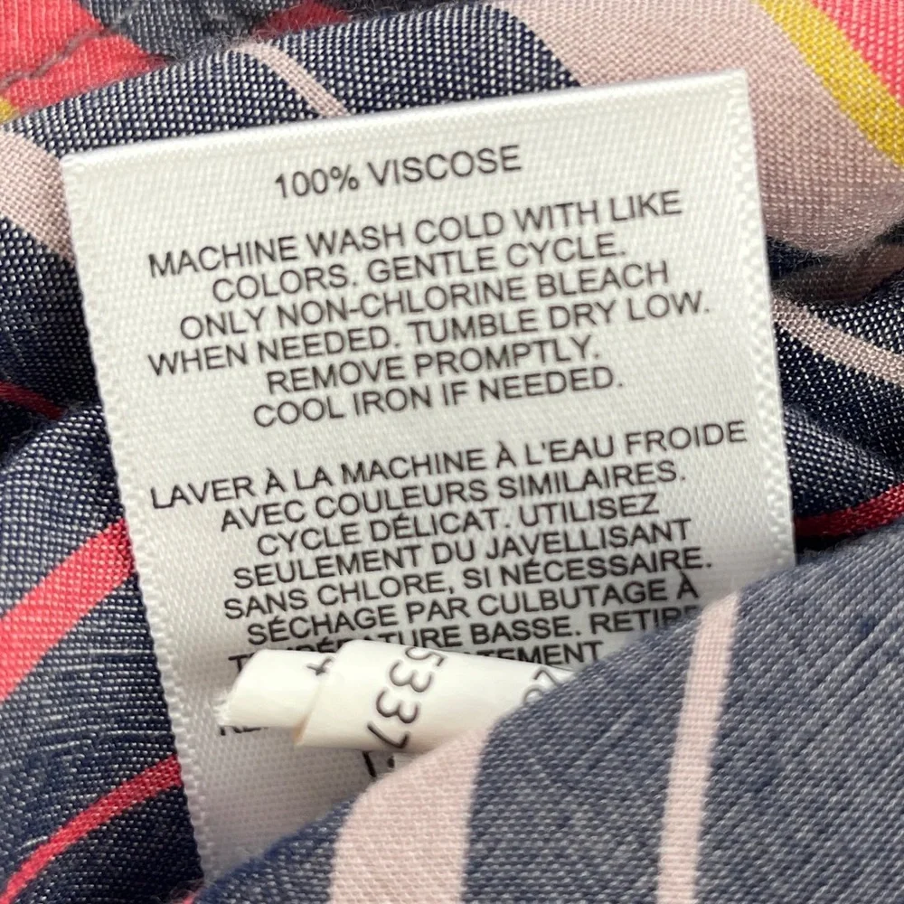 Women’s Express Long Multicolor Sleeve Button Up Blouse Size Small - Picture 4 of 4